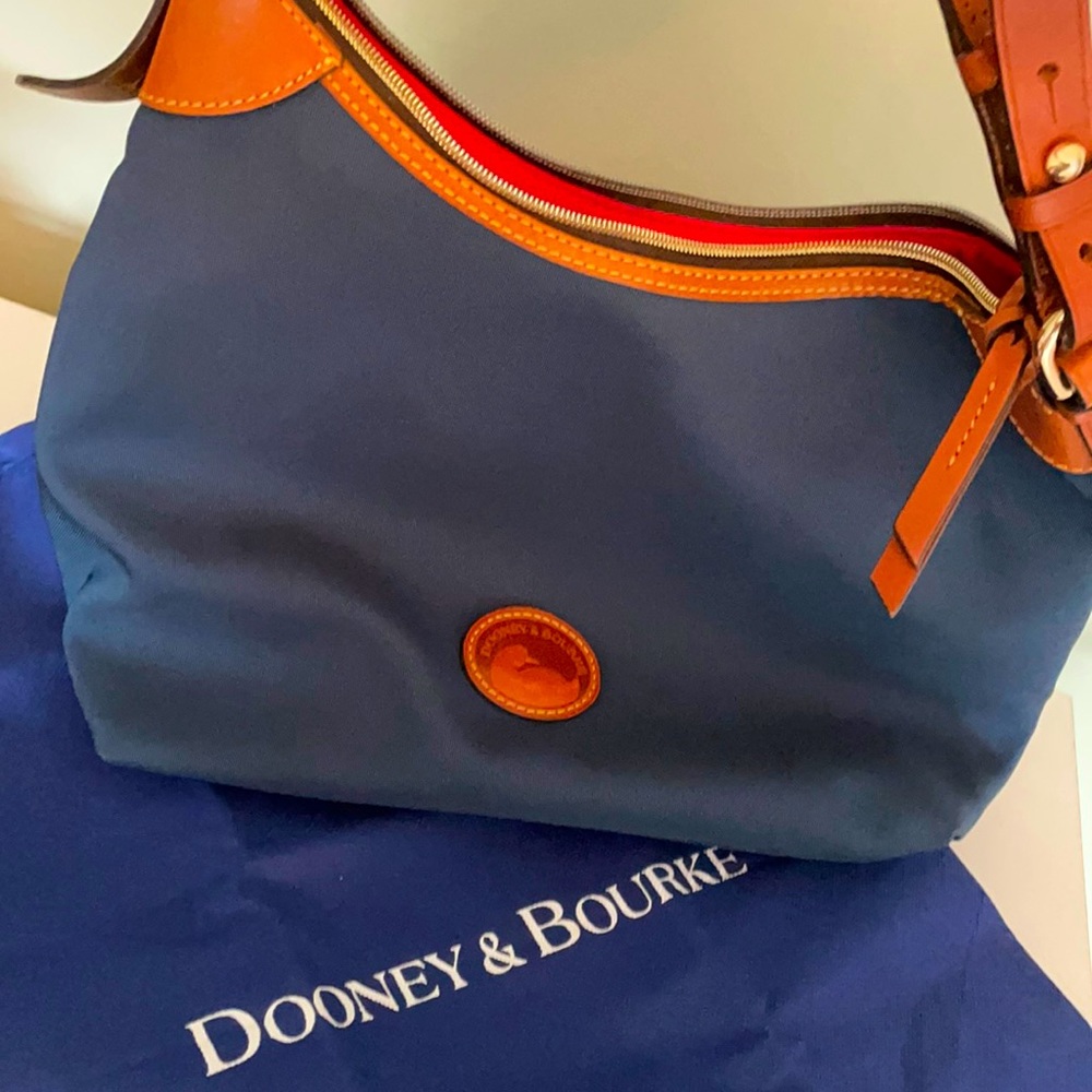 Dooney & Bourke Navy w Tan Leather strap
